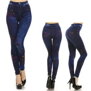 1 Women Casual Skinny Leggings Stretchy Jeans Pants Pencil Jeggings Floral Print