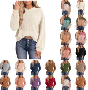 2025 Lightweight Hoodie Womens Long Sleeve Oversized Sweatshirt Casual Pullover for Winter and Spring Daily Wear
