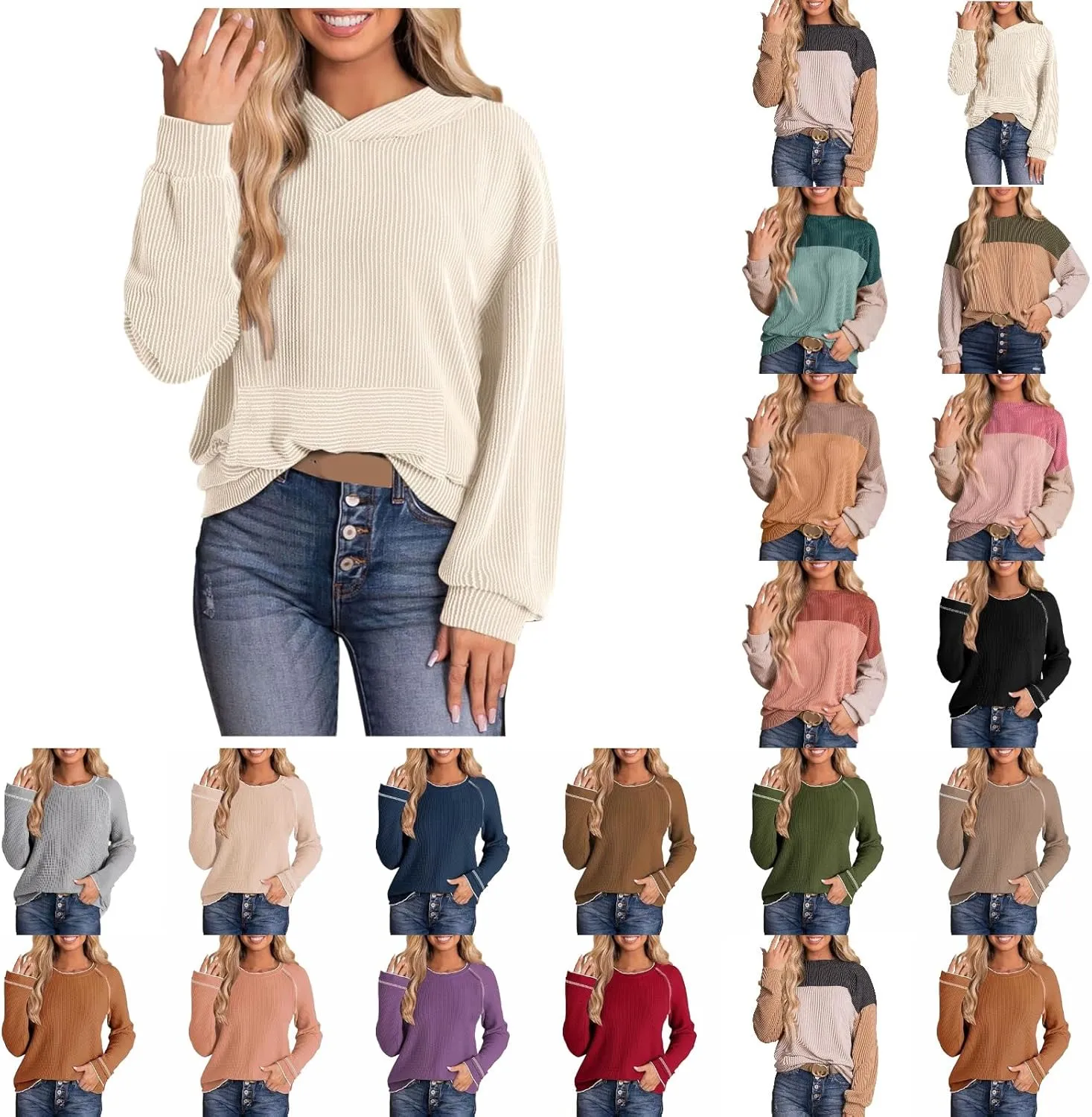 2025 Lightweight Hoodie Womens Long Sleeve Oversized Sweatshirt Casual Pullover for Winter and Spring Daily Wear