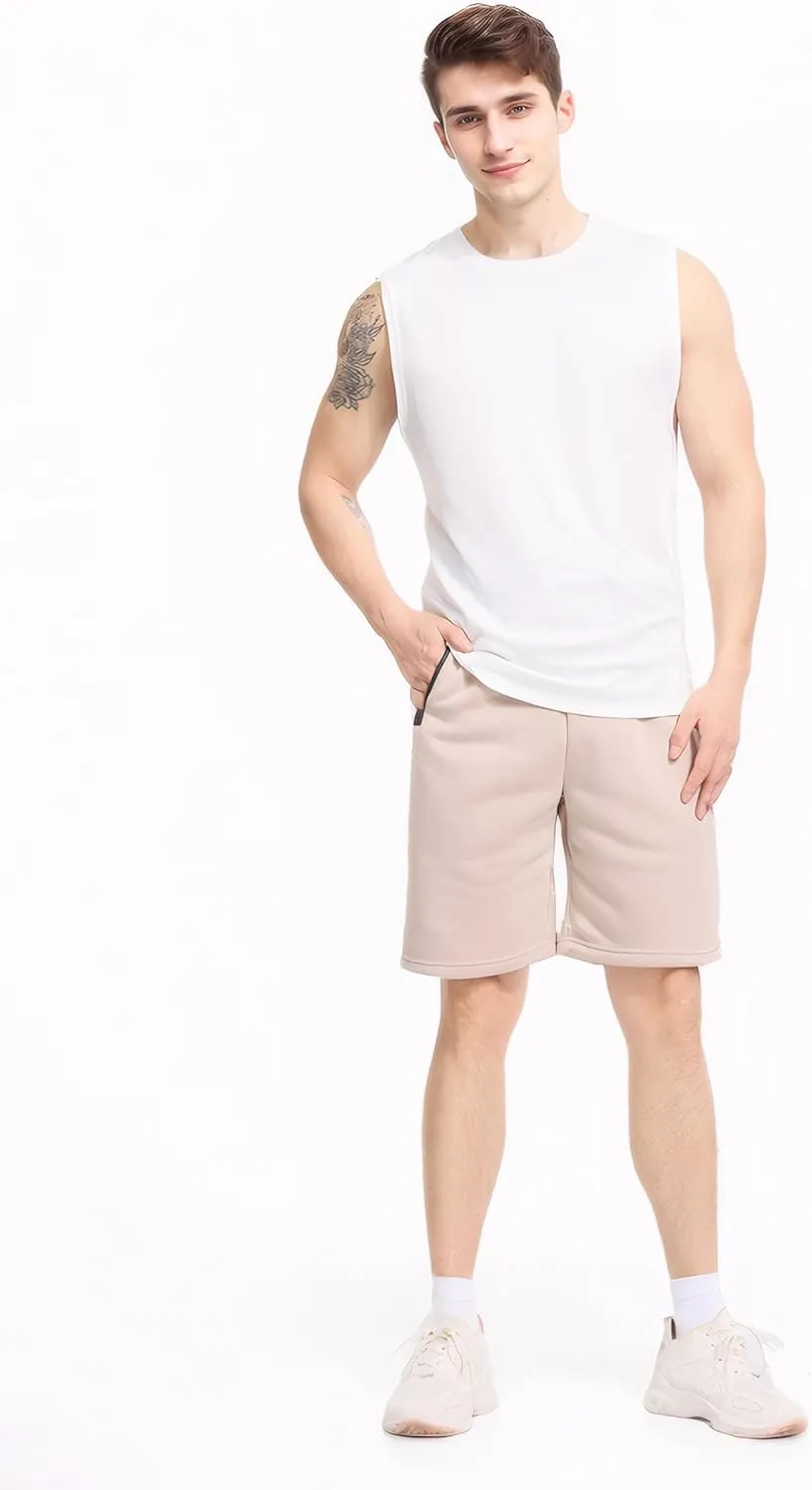 3 Pack Mens Athletic Shorts Casual Quick-Drying Gym Shorts for Mens with Zipper Pockets Drawstring