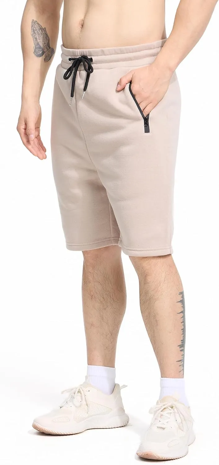 3 Pack Mens Athletic Shorts Casual Quick-Drying Gym Shorts for Mens with Zipper Pockets Drawstring