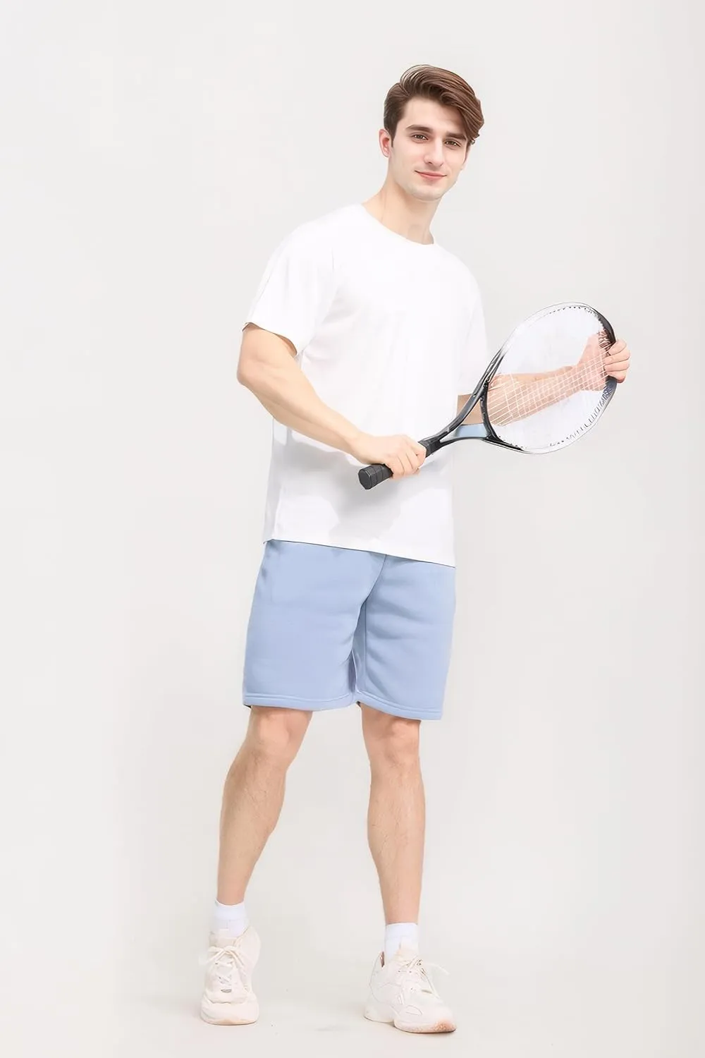 3 Pack Mens Athletic Shorts Casual Quick-Drying Gym Shorts for Mens with Zipper Pockets Drawstring