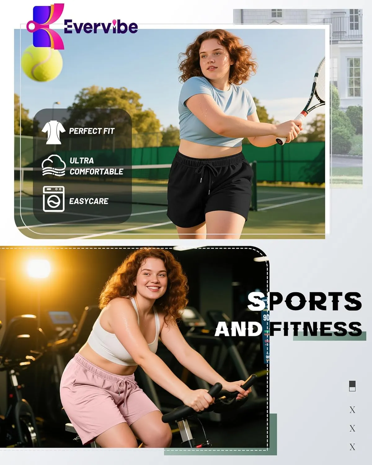 3 Pack Plus Size Women's Drawstring Sweat Shorts Athletic Workout Comfy Lounge Shorts with Pockets