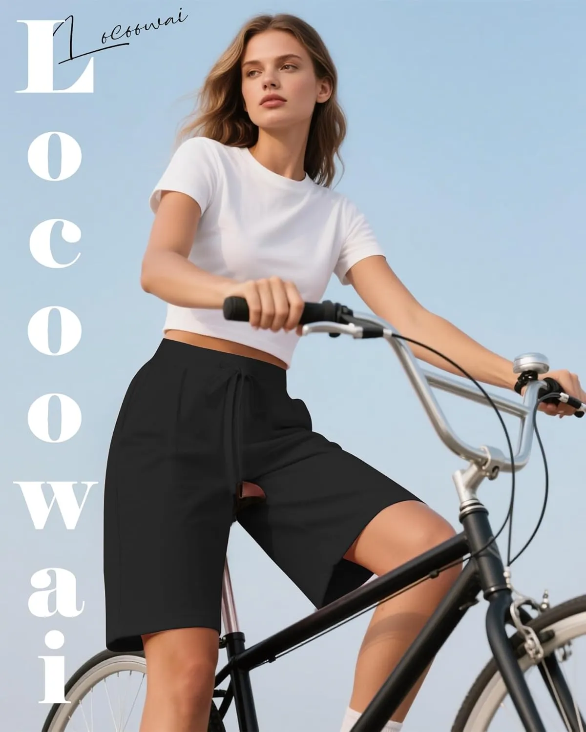 3 Pack Women's Bermuda Shorts Drawstring Casual Lounge Elastic Waist Athletic Yoga Running Shorts with Pockets