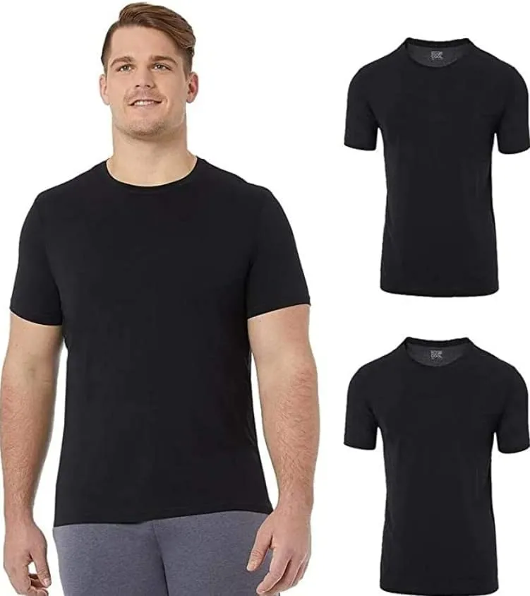32 DEGREES Mens Essential Fit Air Mesh Lightweight Undershirt Tee Shirt Short Sleeve Shirt (XX-Large - 4 Pack) Black