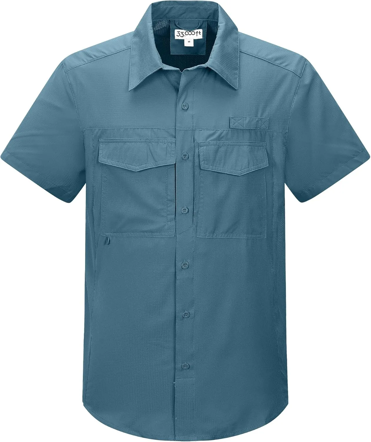 33,000ft Men's Fishing Shirts Lightweight Cool Quick Dry Sun Protection UV Short Sleeve Shirt for Casual Hiking Safari Travel