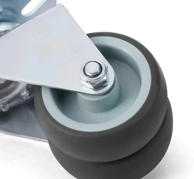 4 Piece 2 Heavy Duty Swivel Rubber Caster Set with Brake for Furniture