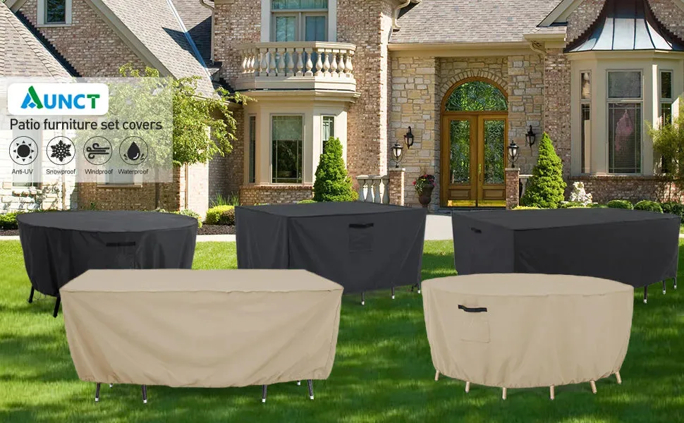 420d Outdoor Round Table Chair Set Cover Garden Furniture Waterproof Oxford Wicker Sofa Protection Patio Rain Snow Dust Covers