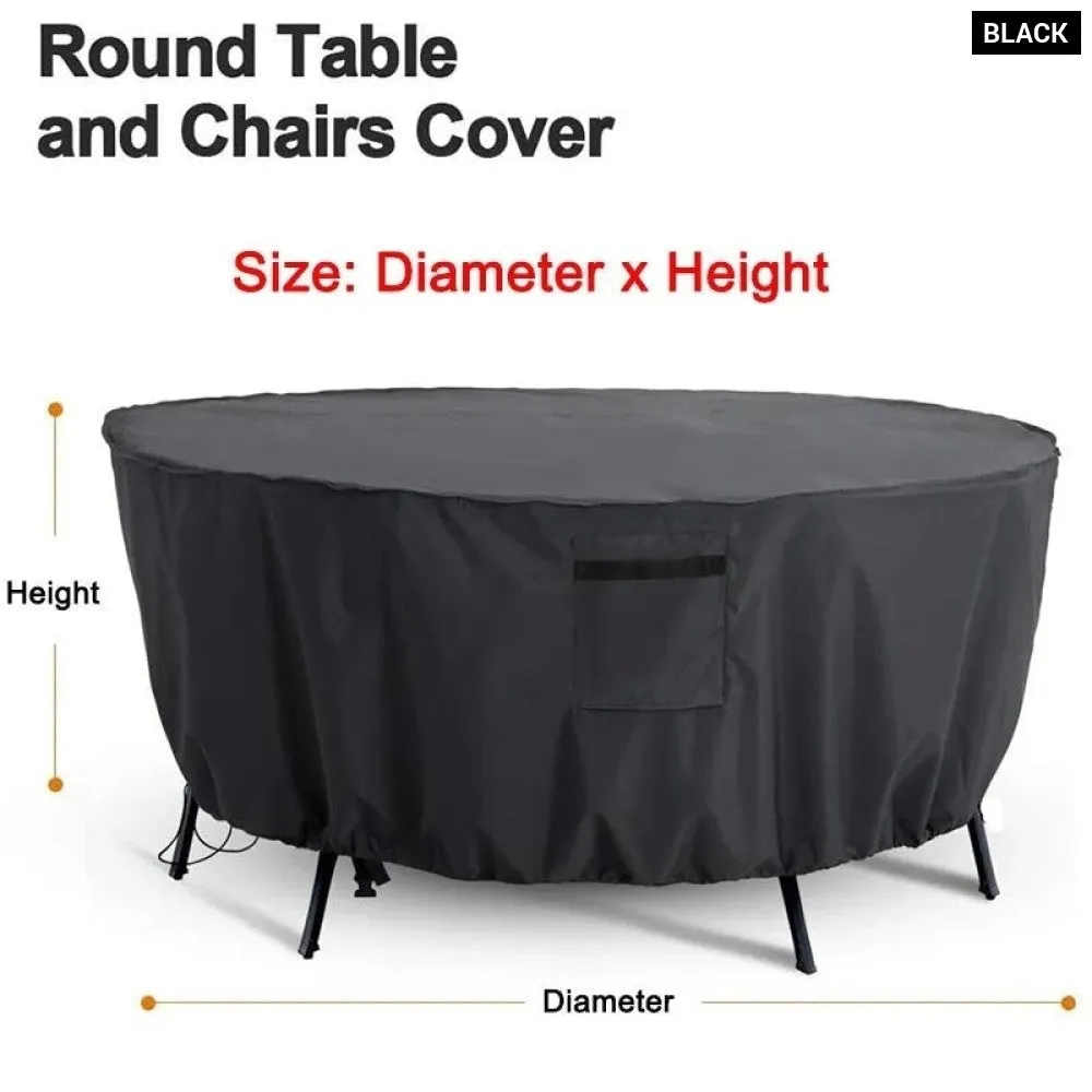 420d Outdoor Round Table Chair Set Cover Garden Furniture Waterproof Oxford Wicker Sofa Protection Patio Rain Snow Dust Covers