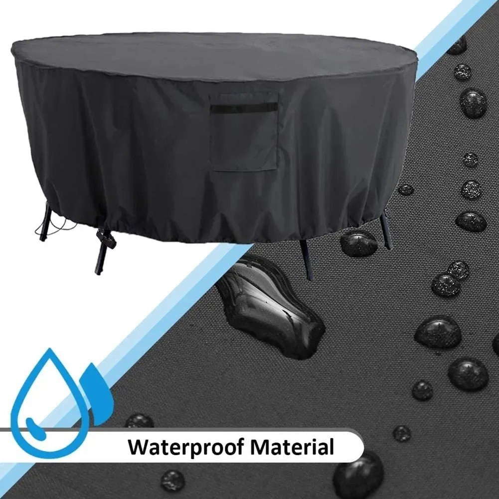 420d Outdoor Round Table Chair Set Cover Garden Furniture Waterproof Oxford Wicker Sofa Protection Patio Rain Snow Dust Covers