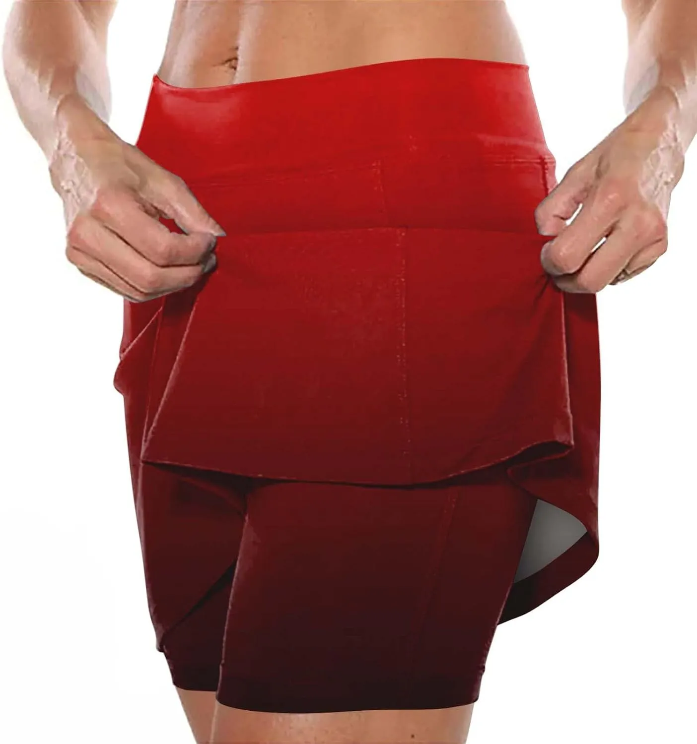 aihihe Pleated Workout Skirts for Women Tennis Skirt with Shorts Long Workout Shorts Women Long Loose