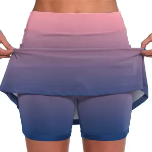 aihihe Pleated Workout Skirts for Women Tennis Skirt with Shorts Long Workout Shorts Women Long Loose
