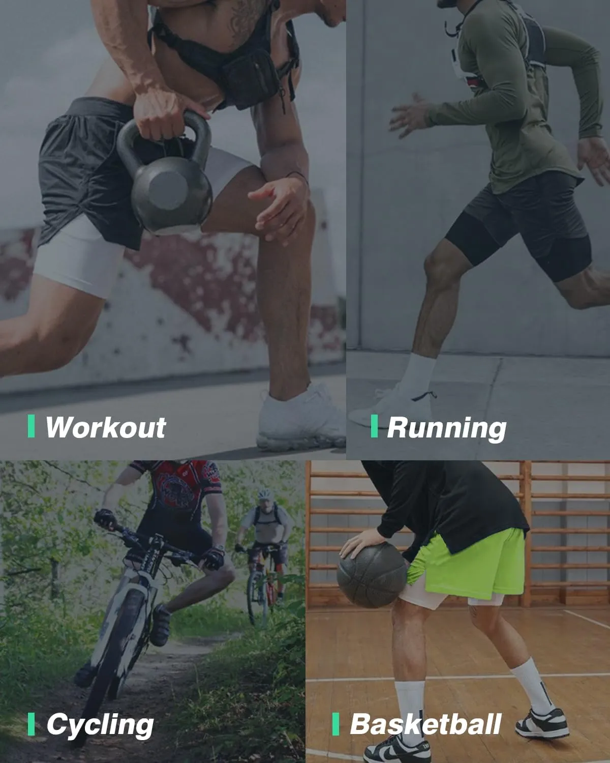 AIMPACT Mens 2 in 1 Shorts 7" Compression Gym Athletic Workout Shorts for with Phone Pockets