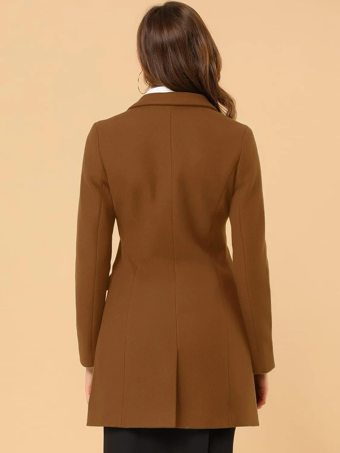 Allegra K Women's 2024 Pea Coat Single Breasted Long Winter Coats for Women