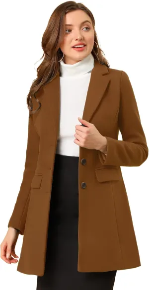 Allegra K Women's 2024 Pea Coat Single Breasted Long Winter Coats for Women