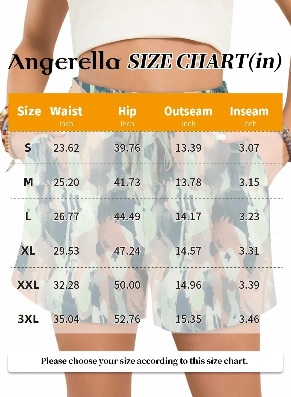 Angerella Womens Shorts with Pockets Summer Casual Shorts for Women Comfy Elastic Waist Lightweight Short Pants