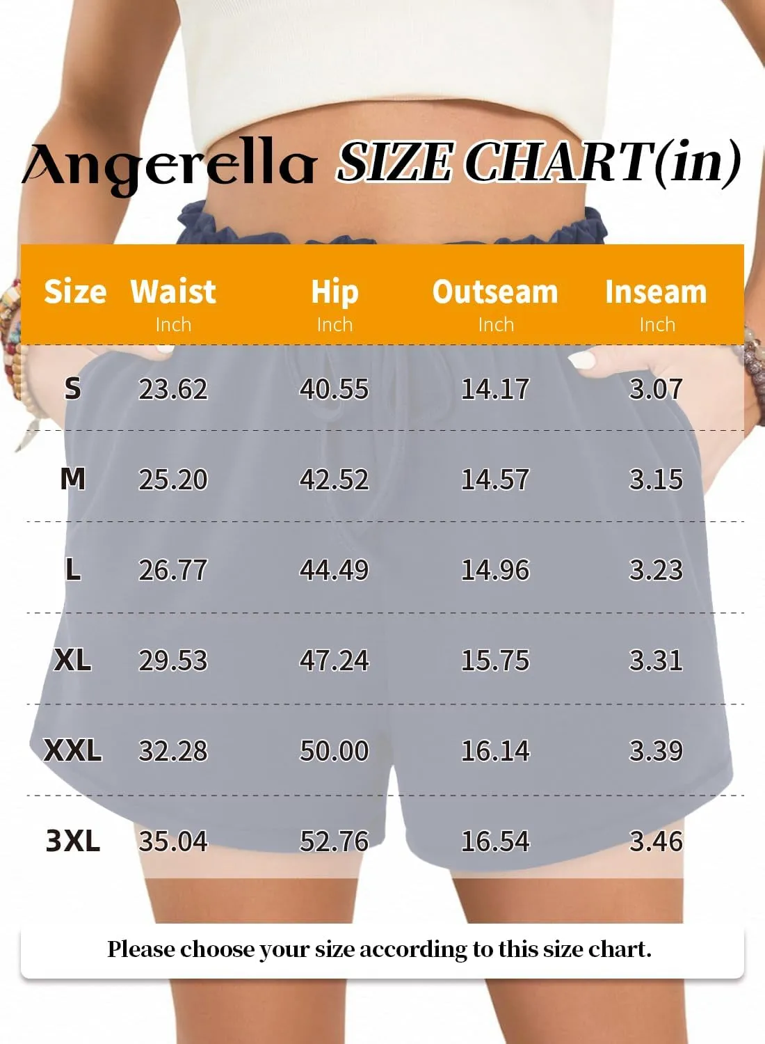 Angerella Womens Shorts with Pockets Summer Casual Shorts for Women Comfy Elastic Waist Lightweight Short Pants