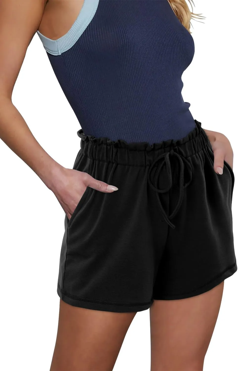Angerella Womens Shorts with Pockets Summer Casual Shorts for Women Comfy Elastic Waist Lightweight Short Pants