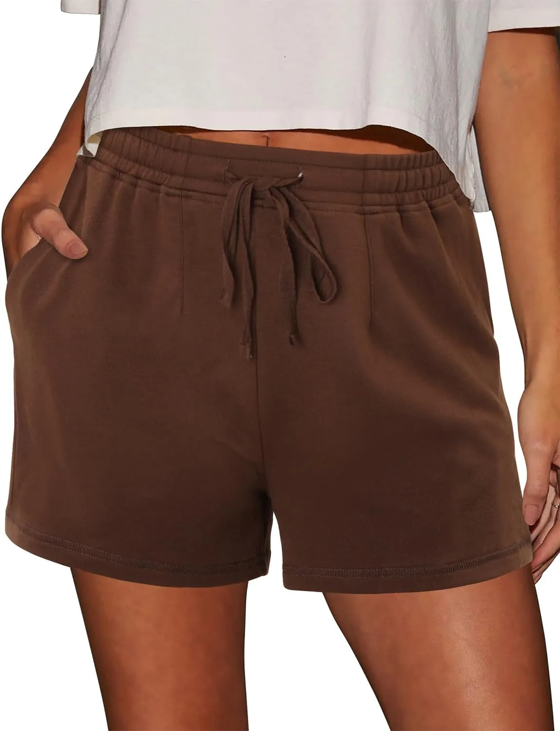 Angerella Womens Shorts with Pockets Summer Casual Shorts for Women Comfy Elastic Waist Lightweight Short Pants