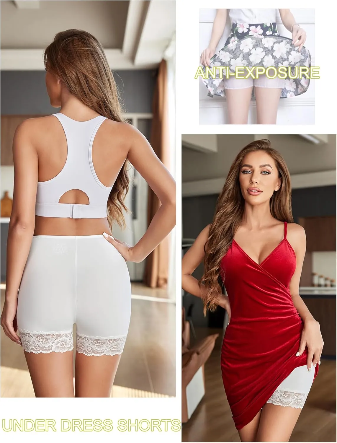 Avidlove Women's Under Shorts for Dresses Seamless Anti Chafe Underwear Smooth Boyshorts Lace Slip Shorts for Women