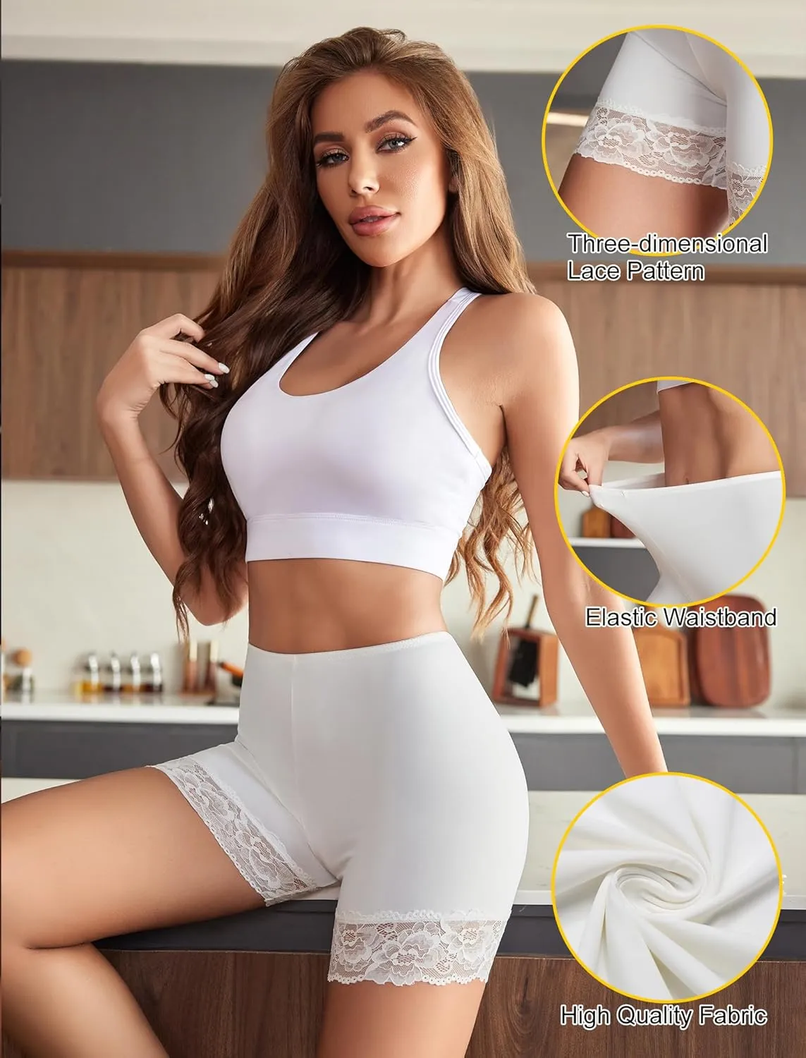 Avidlove Women's Under Shorts for Dresses Seamless Anti Chafe Underwear Smooth Boyshorts Lace Slip Shorts for Women