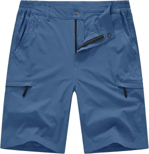BASUDAM Men's Cargo Hiking Shorts Stretch Quick Dry Lightweight Work Shorts 6 Pockets for Camping Travel