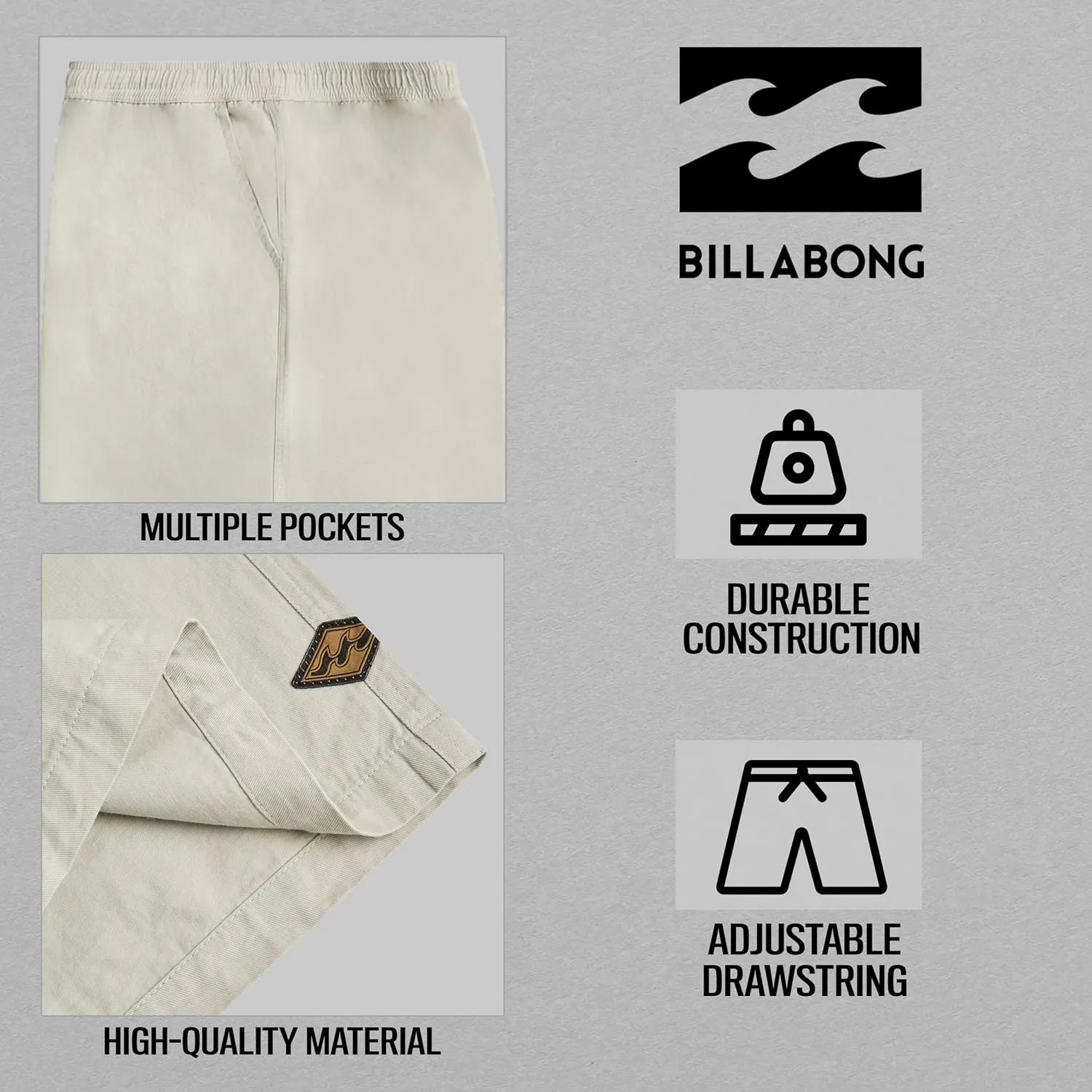 Billabong Big and Tall Shorts for Men  Casual Lounge Cotton Stretch Shorts, Loose Fit Baggy Oversized Shorts