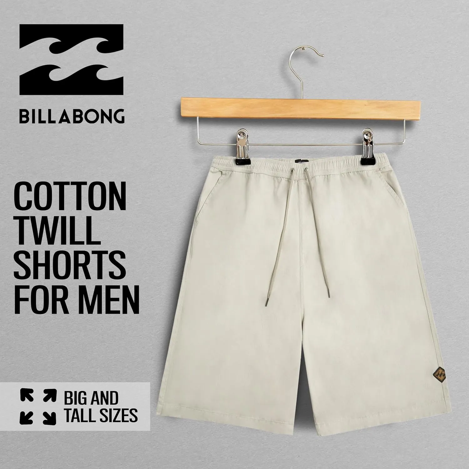 Billabong Big and Tall Shorts for Men  Casual Lounge Cotton Stretch Shorts, Loose Fit Baggy Oversized Shorts