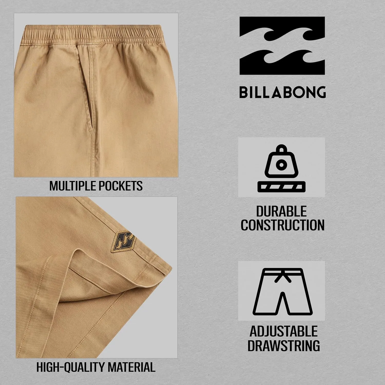Billabong Big and Tall Shorts for Men  Casual Lounge Cotton Stretch Shorts, Loose Fit Baggy Oversized Shorts