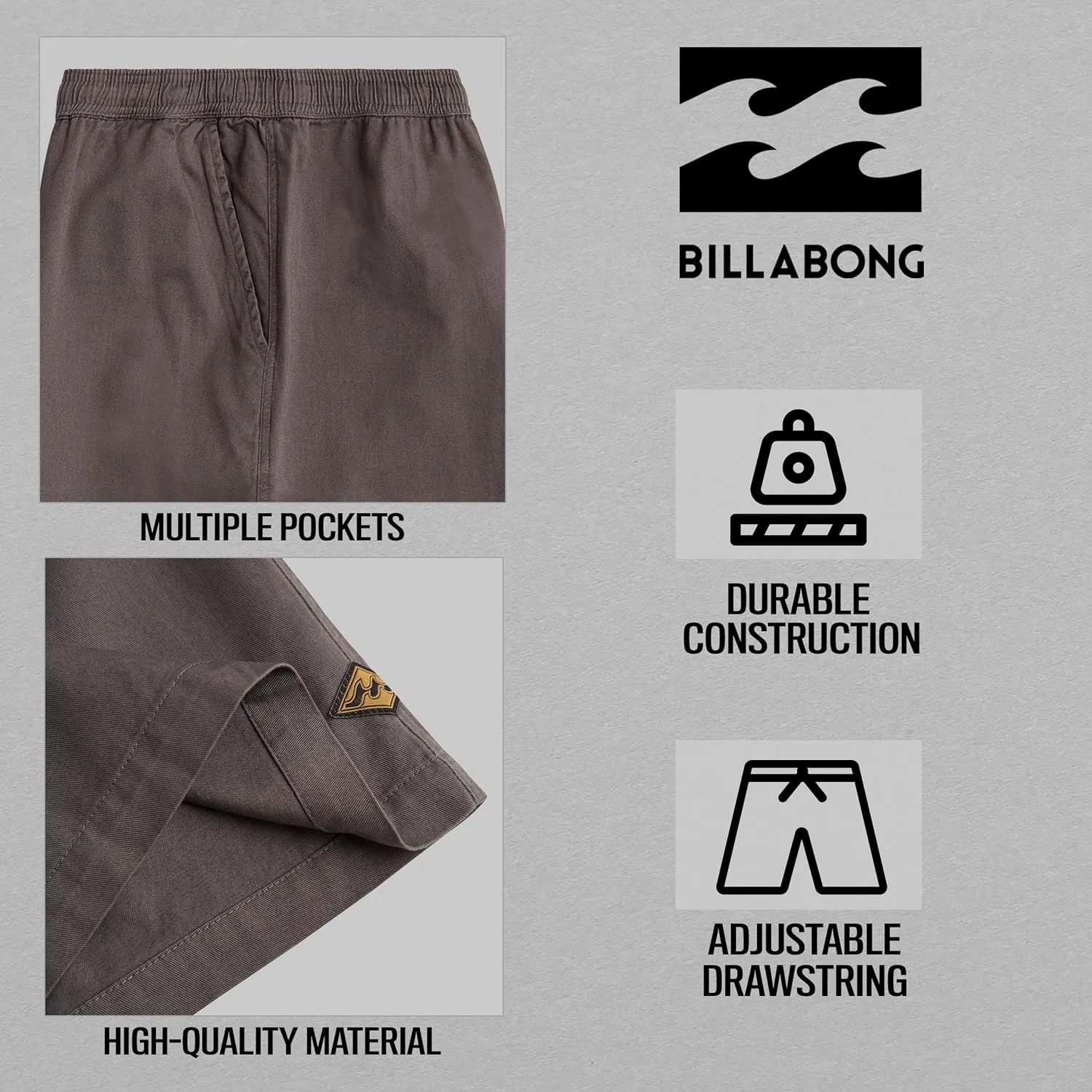 Billabong Big and Tall Shorts for Men  Casual Lounge Cotton Stretch Shorts, Loose Fit Baggy Oversized Shorts