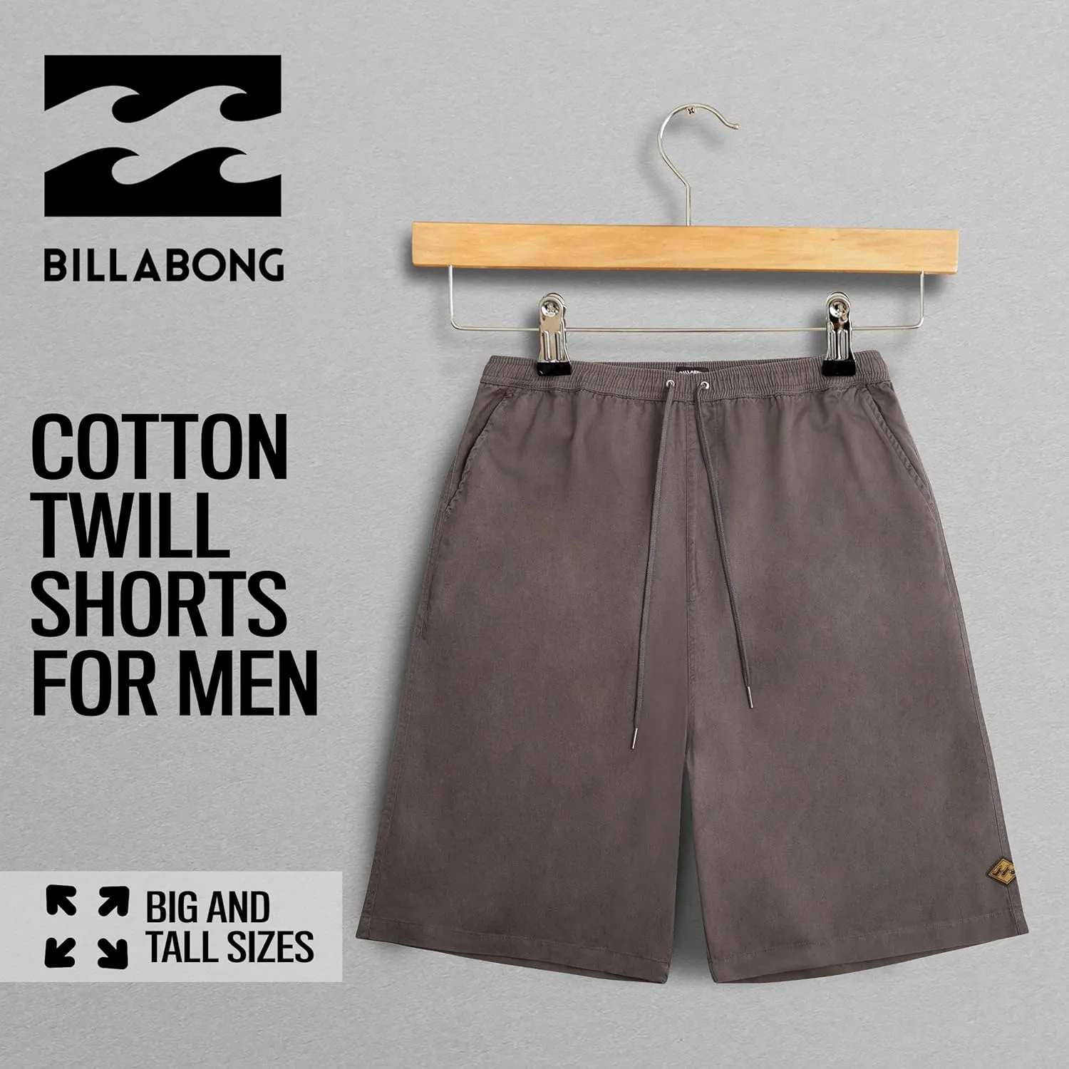 Billabong Big and Tall Shorts for Men  Casual Lounge Cotton Stretch Shorts, Loose Fit Baggy Oversized Shorts