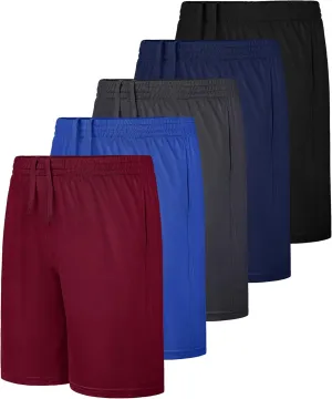 Boys Athletic Basketball Shorts with Pockets Kids Youth Active Performance Gym Boys Shorts Quick Dry