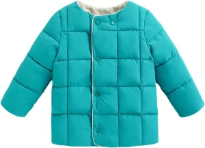 Boys Fall Clothes Kids Toddler Baby Girls Boys Winter Warm Thick Solid Cotton Long Sleeve Padded Clothes Coat