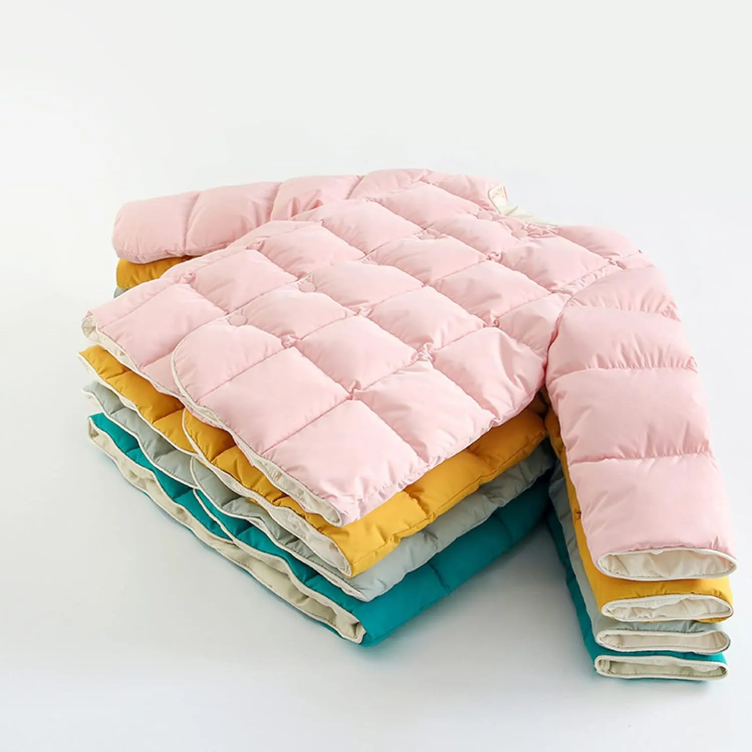 Boys Fall Clothes Kids Toddler Baby Girls Boys Winter Warm Thick Solid Cotton Long Sleeve Padded Clothes Coat