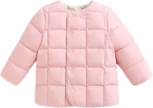 Boys Fall Clothes Kids Toddler Baby Girls Boys Winter Warm Thick Solid Cotton Long Sleeve Padded Clothes Coat