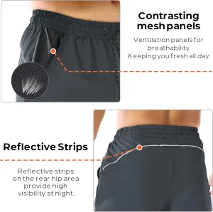 BROKIG Men's 2 Pack Drylite Bodybuilding Gym Shorts with Pockets Quick Dry Stretch Workout Shorts Men