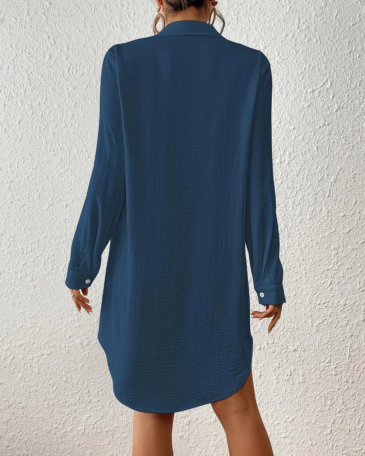 Bsubseach Swimsuit Coverup for Women Button Down Beach Cover Ups Long Sleeve Shirt Dress Modern Blouse Top