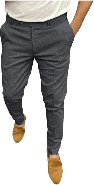 Business Dress Work Slim Fit Pants for Men Casual Button Zipper Classic Suit Pant Cotton Thin Quick Dry Trousers