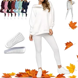 Calmlily 3 Piece Hoodie Set Women, Calmlily Solid Oversized Button Hoodie, 3 Piece Oversized Hoodie Sets for Women