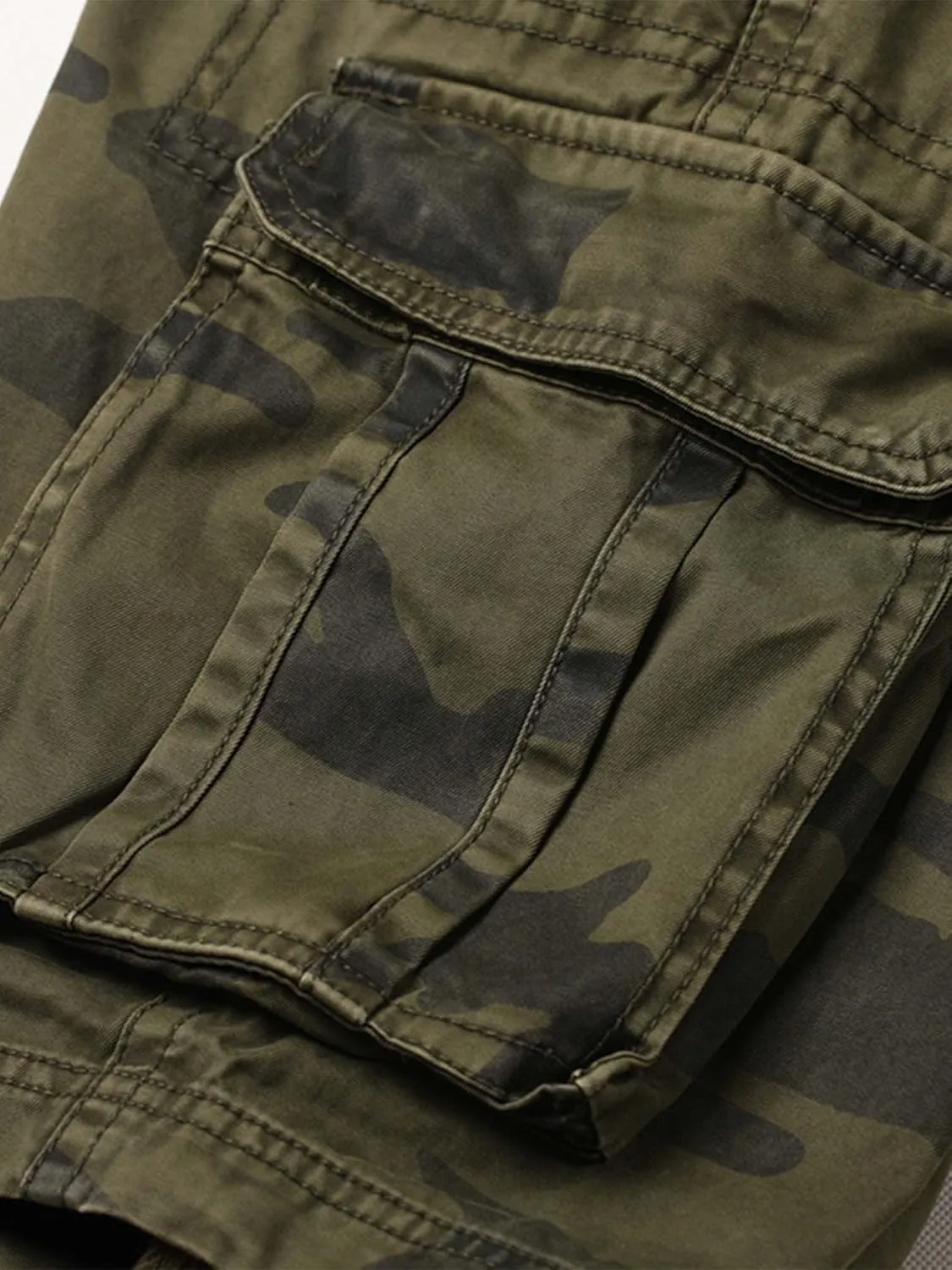 Camo Cargo Shorts for Men Cotton Casual Wild Outdoor Work Relaxed Fit Shorts with Multi-Pockets