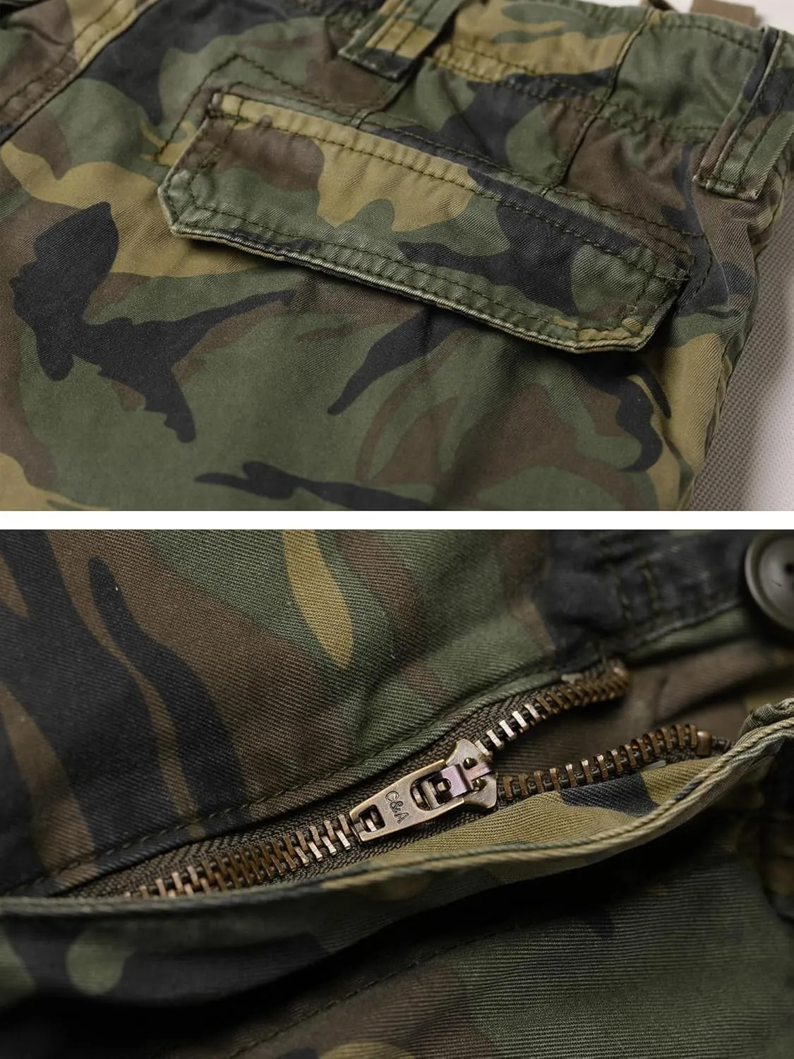 Camo Cargo Shorts for Men Cotton Casual Wild Outdoor Work Relaxed Fit Shorts with Multi-Pockets