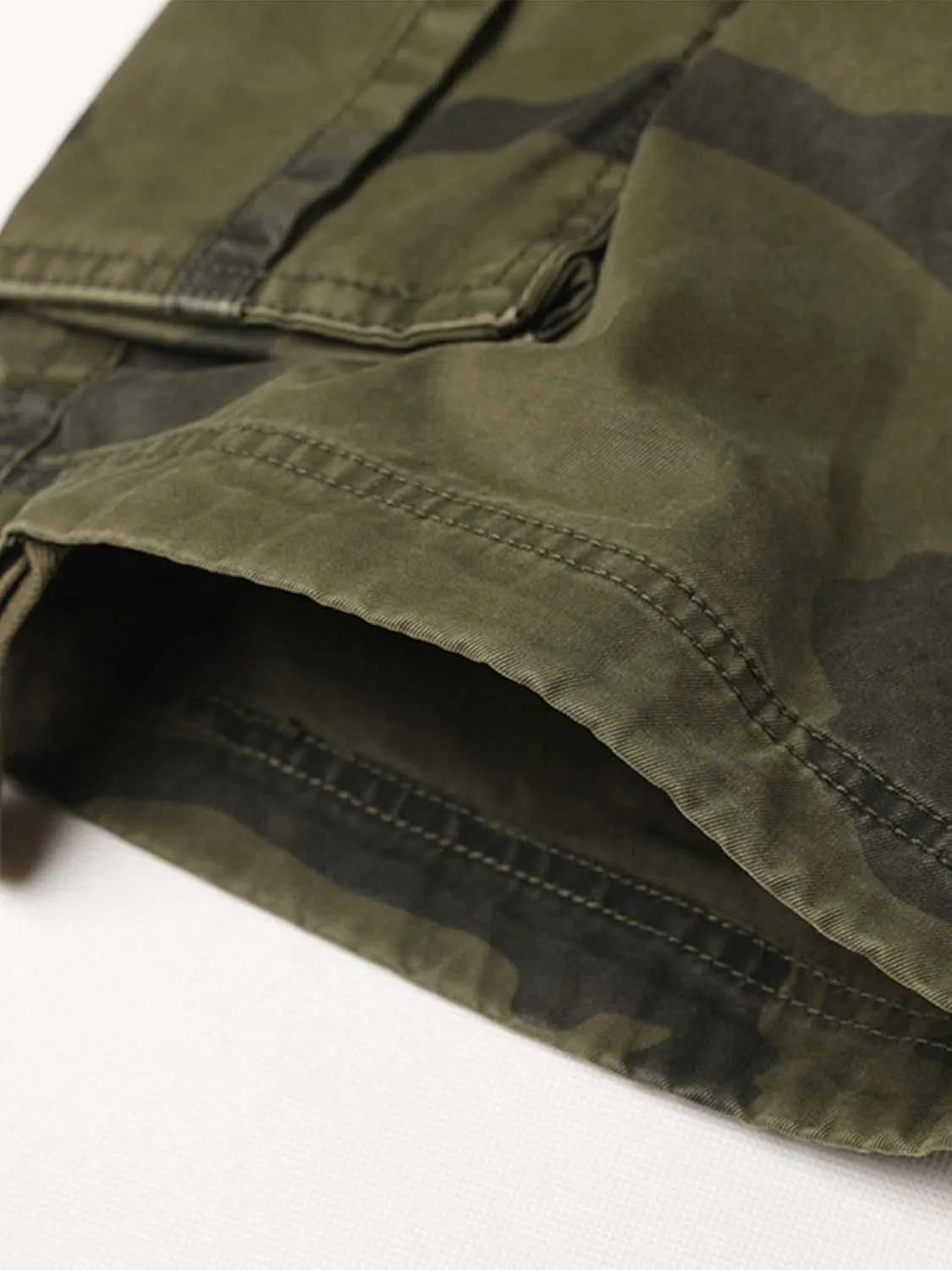 Camo Cargo Shorts for Men Cotton Casual Wild Outdoor Work Relaxed Fit Shorts with Multi-Pockets