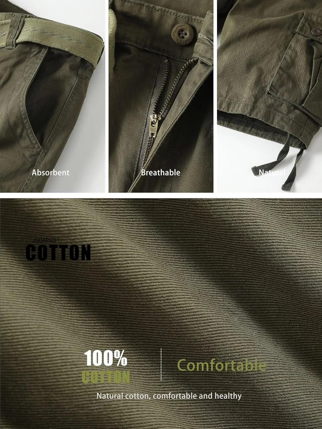 Camo Cargo Shorts for Men Cotton Casual Wild Outdoor Work Relaxed Fit Shorts with Multi-Pockets