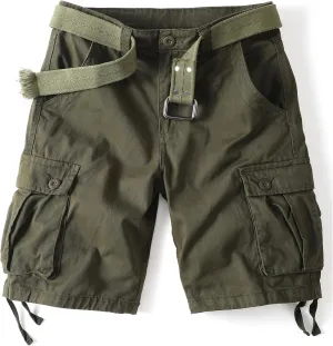 Camo Cargo Shorts for Men Cotton Casual Wild Outdoor Work Relaxed Fit Shorts with Multi-Pockets