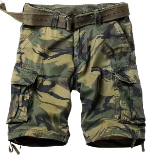 Camo Cargo Shorts for Men Cotton Casual Wild Outdoor Work Relaxed Fit Shorts with Multi-Pockets
