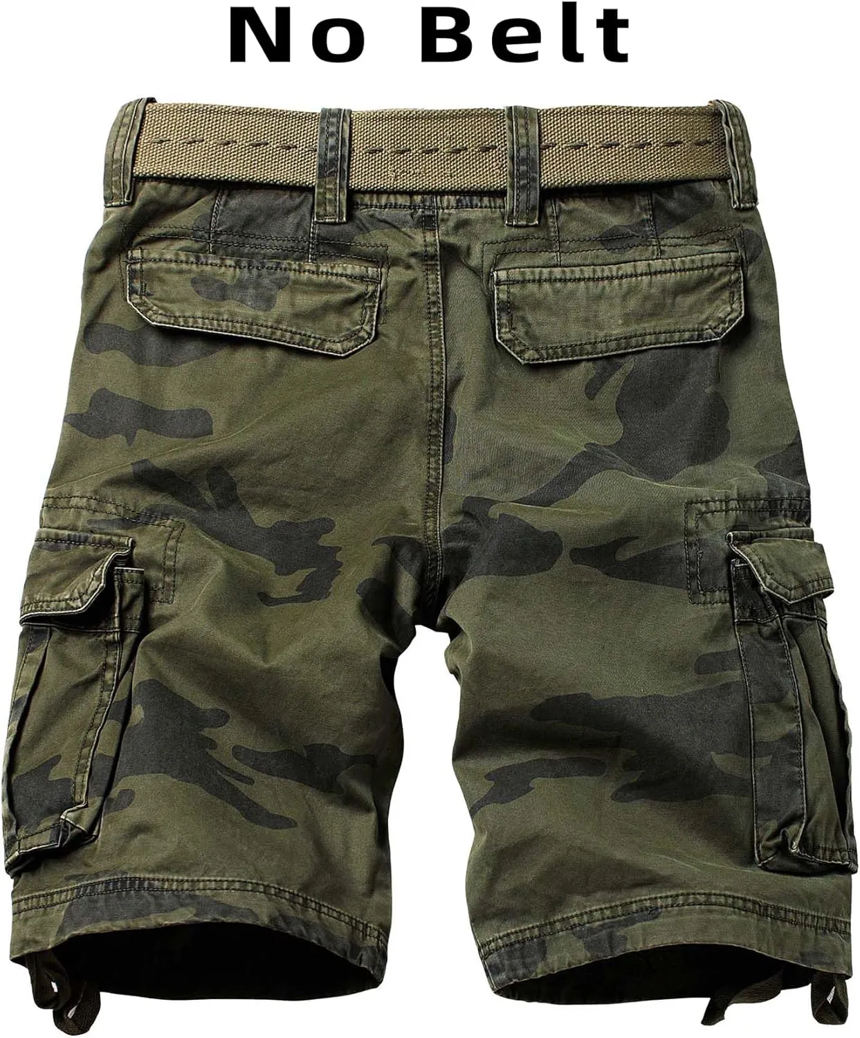Camo Cargo Shorts for Men Cotton Casual Wild Outdoor Work Relaxed Fit Shorts with Multi-Pockets