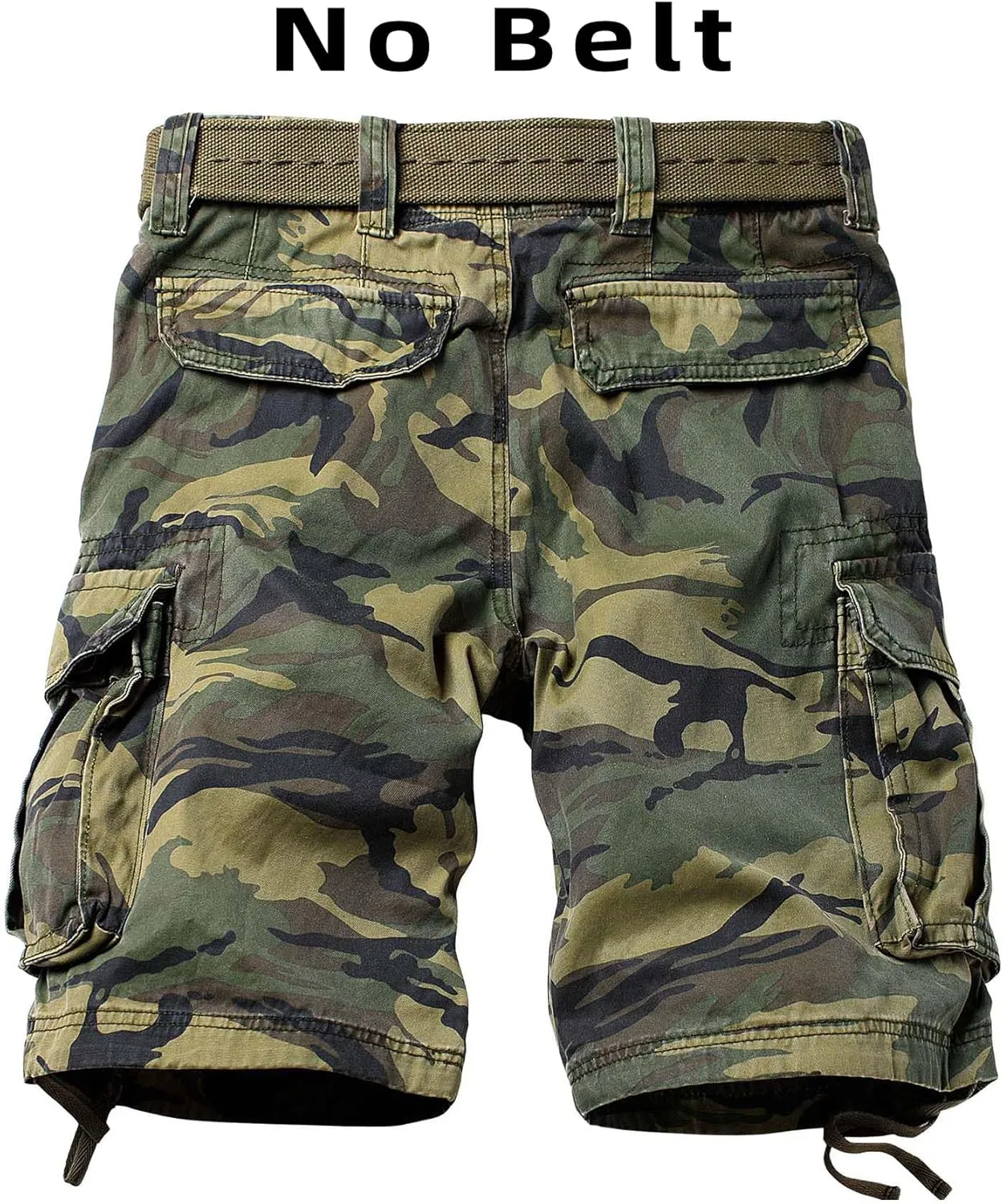 Camo Cargo Shorts for Men Cotton Casual Wild Outdoor Work Relaxed Fit Shorts with Multi-Pockets