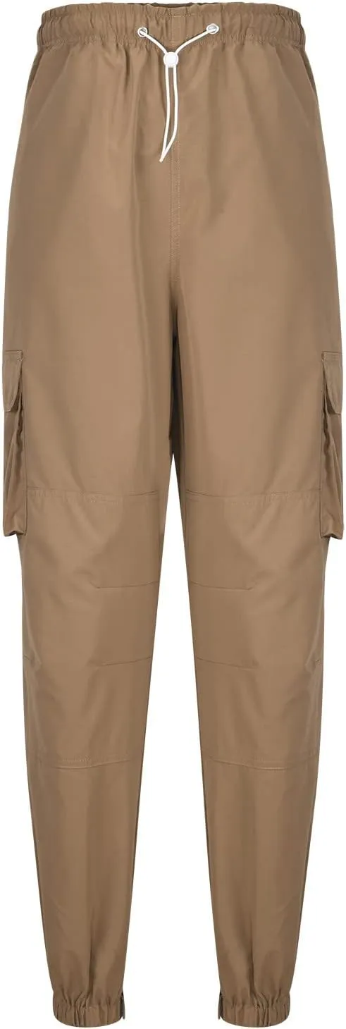 Cargo Pants Men 2023 Cotton Elastic Waist Multi Pockets Outdoor Sweatpants Solid Beam Feed Loose Tooling Trousers