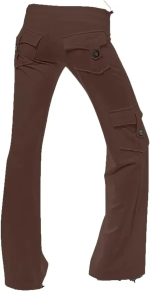 Cargo Yoga Pants for Women Straight Leg Pants with Pockets Bootcut Wide Leg Pants Lightweight Pajama Bottoms Sleepwear