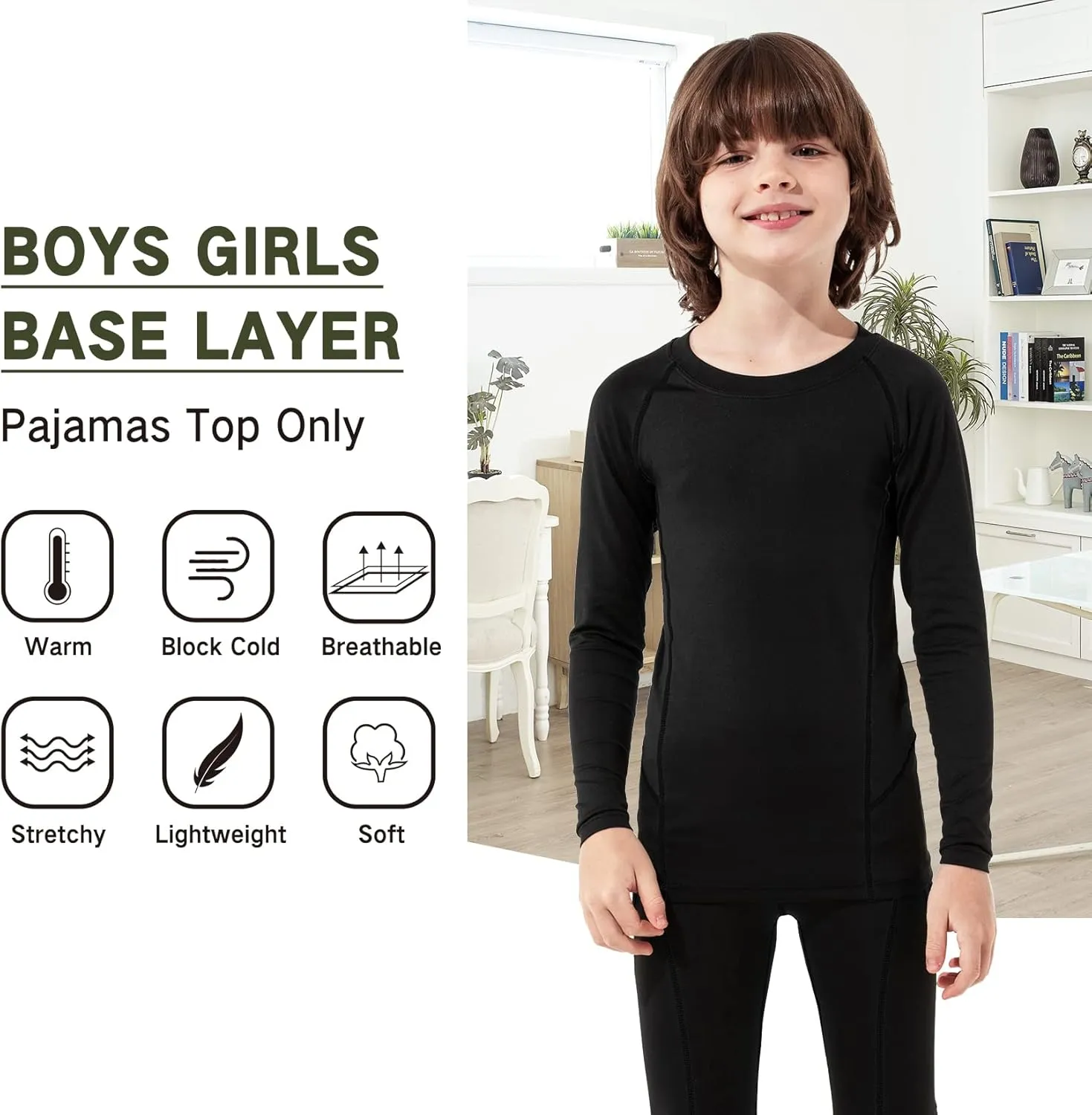 Century Star Boys Compression Shirt Leggings Sets Long Sleeve Kids Base Layer Girls Athletic Football Undershirt